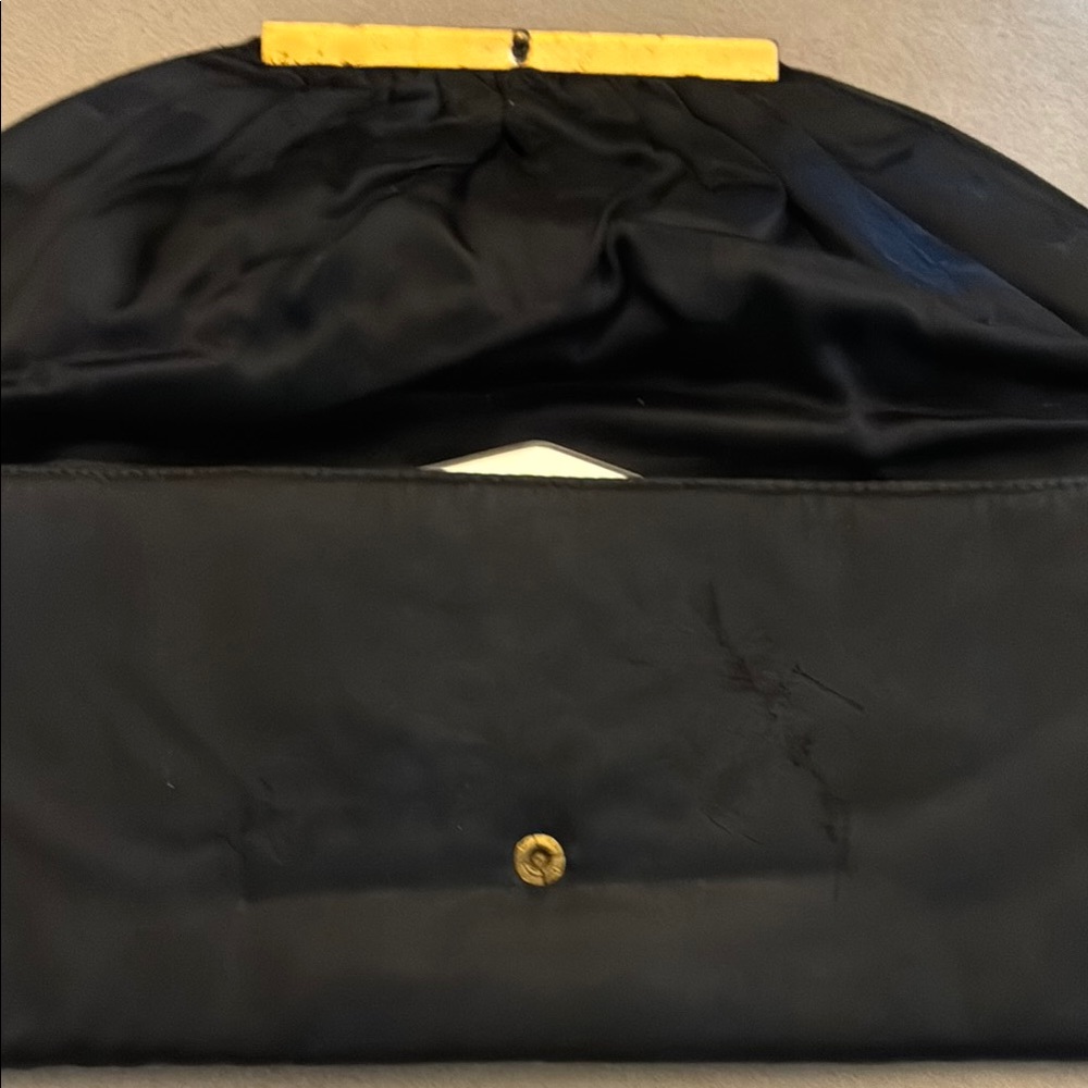 Elegant Black Clutch with Gold Accent - Picture 3 of 5